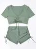 Traje de Baño Bikini de Playa para Mujer de Aliexpress Sexy que Cubre el Vientre con Lazo Calzoncillos Boxer Ropa de Baño