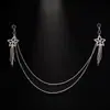 Cadena de Pecho con Borla de Estrella de Cinco Puntas para Nuevo Producto Transfronterizo Moda Europea y Americana Cadena Corporal de Pedrería Multicapa Cadena Corporal para Mujer
