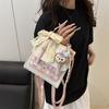Mochila Casual Ins de Moda Preppy para Mujer, Versátil, Linda y Personalizada, Bolso Cruzado para Compras y Clase