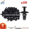 Conjunto de 50 peças fivela universal pára-choques do carro Fender rebite de plástico clipe fivela 6mm furo clipe preto