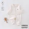 Ropa de bebé para otoño, mameluco suave de terciopelo para bebés, pijama base unisex para bebé, mameluco con apertura lateral tipo mariposa 6