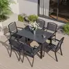 Mesa y Sillas de Madera y Plástico para Patio Exterior Combinación de Mesa y Sillas para Cafetería de Ocio Mesa y Sillas de Comedor de Ocio para Balcón al Aire Libre Jardín
