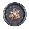 Reloj de pared de arte con engranaje redondo, nuevo, retro, de alta gama, reloj decorativo antiguo para sala de estar