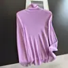 Nuevo estilo 2026 suéter de punto ajustado de cuello alto, camiseta interior de manga larga en capas para un look sofisticado, venta al por mayor H08FS5238