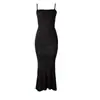 Top justo mesmo estilo sexy costas abertas cor sólida camisola vestido longo sereia acinturado valoriza a silhueta sexy justo nos quadris festa pequeno vestido preto