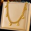 Moda Personalidade Férias Estilo Oceano Série Gota Óleo Golfinho Pérola Concha Estrela Do Mar Corrente Grossa Colar de Aço Inoxidável