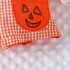 Trajes Europeos y Americanos de Primavera y Otoño para Niñas de Halloween para Bebés y Niños Pequeños Bata con Estampado de Calabaza de Manga Larga + Peto a Cuadros + Accesorios para la Cabeza
