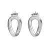 Estilo Coreano Lujo Ligero Original Acero de Titanio Sin Color 18K Forma de Agaro Pendientes Huecos Pendientes Geométricos de Estilo Frío Nuevos