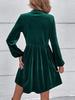 Ropa Europea y Americana para Mujer Transfronteriza Nueva Colección Otoño e Invierno 2026 Cintura Ceñida Dobladillo Amplio Manga Abullonada Vestido de Terciopelo de Manga Larga Era Z