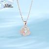 S925 Sterling prata tulipa colar feminino moonstone moda flor pingente luz luxo requintado dia das mães cabelo