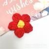 Accesorios de lana color macarrón, flores de lana para hacer tú mismo, tejidas a mano a crochet, con lana de leche, flores de puff, ropa.