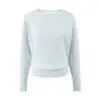 Suéter de Punto Minimalista de Cuello Redondo y Manga Larga Otoño Nuevo Versátil Holgado Adelgazante Color Sólido Camisa Base para Mujer