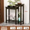 Suporte de Flores de Chão para Interior, Sala de Estar Exterior Escalonado Estilo Chinês Madeira Maciça Esculpida Suporte de Flores, Pote de Flores Rabanete Verde para Pátio