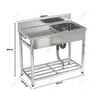 Fregadero de Acero Inoxidable con Plataforma Fregadero Único Encimera Integrada Lavabo Doméstico Fregadero para Lavar Platos de Cocina Fabricante Lote