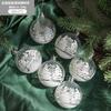 Bola de acrílico transparente pintada, pingente decorativo de bola de Natal, enfeites pendurados, enfeites pendurados, bola de neve de Natal, atacado