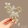 Flor de Arroz Lirio del Valle Borla Pinza Accesorios para el Cabello Parte Posterior de la Cabeza Cabello Pinza de Cabello Antigua Pinza de Cabello para Niños Pinza Tiburón Flor Accesorio para la Cabeza