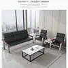 Conjunto Simples e Moderno de Sofá e Mesa de Centro para Escritórios Pequenos, Sofá de Três Lugares para Recepção Comercial e Lazer