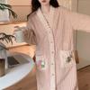 Camisola Arco-Íris para Mulheres 2026 Outono e Inverno Pijama de Veludo Coral Solto Quente Espesso Longo Doce Cardigã Roupa de Casa