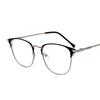 Gafas Metálicas de Montura Completa Jamie 9179 Modernas Sin Graduación, Estilo Academia Artística, Adecuadas para Caras Redondas, Se Pueden Adaptar con Lentes Graduadas