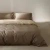Juego de Cama de Cuatro Piezas de Algodón Puro Cepillado Espeso de Alta Gama, Hilo 60S, 100% Algodón, Ropa de Cama de Lujo Ligero, Funda de Edredón de Color Sólido