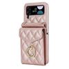 Adecuado para Funda de Teléfono Plegable tipo Cartera con Anillo para Zflip7, Cubierta Protectora estilo Chanel con Ranura para Tarjetas para Samsung Flip8