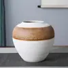 Enfeites Cerâmicos Estilo Wabi-Sabi, Vaso de Flores Simulado, Porcelana de Jingdezhen, Jarra de Cerâmica Vintage, Prateleira de Exposição para Hotéis e Pousadas, Minimalista