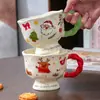 Taza de Santa Claus Popular de Dibujos Animados de Aspecto Atractivo Taza de Cerámica Taza de Agua para Pareja Regalo de Navidad Souvenir