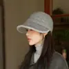 Chapéu de pescador feminino estilo coreano para outono e inverno, chapéu de malha moderno e versátil, quente e protetor de orelhas, chapéu estilo britânico que valoriza rostos pequenos, chapéu bucket