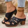 Pantuflas de tacón de cuña para mujer de talla grande transfronterizas verano 2025 nuevo estilo europeo y americano moda casual sandalias de exterior para mujer en stock