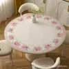 Mantel individual de cuero para mesa de comedor, estilo pastoral floral francés, impermeable, a prueba de aceite, resistente al calor, personalizable