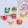 Lindo juego de comida de hamburguesa, dibujos animados, accesorios de joyería hechos a mano, pegamento en crema, resina, pequeños accesorios, agujero, zapatos, hebilla, material