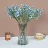 Una sola flor de aliento de bebé artificial de goma blanda y 3 puntas de plástico para decoración de bodas y arreglos florales, venta al por mayor desde la fábrica de origen
