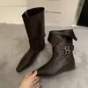 Botines de moda retro de nicho con interior de gamuza que aumentan la altura, de diseño abatible para usar de dos maneras, estilo western cowboy, puntera puntiaguda, botines cortos para mujer