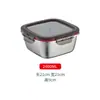Caixa de armazenamento de alimentos de aço inoxidável 304, recipiente quadrado selado à prova de vazamentos, conjunto de três peças de lancheira selada portátil para geladeira, fornecimento direto