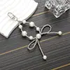 Yi Lian Nuevo Colgante de Gota de Cristal con Perlas para Funda de Teléfono Móvil Llavero Cadena para Colgar Auriculares Accesorios Cadena Accesorios de Lujo Ligero