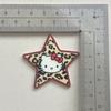 Nueva serie de gato KT con estampado de leopardo para otoño e invierno, estrella de cinco puntas, lazo, accesorios acrílicos, tocado DIY, material hecho a mano, lote