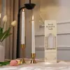 Candelabro de Pérolas Longo de 25cm Hotel Vela Perfumada, Estilo Europeu Romântico Sem Fumaça Decoração de Mesa Vela de Pérolas