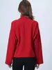 Sudadera Larga Holgada con Cordones para Mujer Otoño Invierno Nueva Elegante Casual Top Estilo Europeo Cuello Solapa Jersey