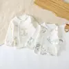 Pacote com 2 Blusas de Primavera e Outono para Bebê, Pijama Único, Roupa Íntima de Algodão para Proteção da Barriga, Camiseta Base, Roupa de Outono Sem Costura para Meninos e Meninas