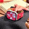 Cielo Estrellado de Año Nuevo Correa de Cuero Little Manafu Adecuada para Apple Watch iWatch Décima Segunda Generación 11/10