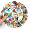 50 Peças de Adesivos de Diário de Viagem Turco, Cenários ao Ar Livre, Comida Típica, Caixa Organizadora Decorativa à Prova d'Água, Adesivos Guka