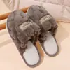 Nuevas Pantuflas Peludas Transfronterizas, Pantuflas de Algodón Cálidas y Antideslizantes para el Hogar, Pantuflas de Algodón de Alta Gama Engrosadas de Terciopelo Coral para Hotel y B&B