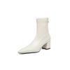 Elegante Excepcional ~ Ótimo para Combinar Botas Finas de Bico Fino Inverno 2025 Costura de Pele de Cabra Elástico Salto Alto Grosso Elástico Botas Curtas para Mulheres