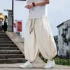 Pantalones ligeros de seda de hielo de secado rápido para hombre en verano, 8XL, cálidos, talla grande, corte holgado, estilo chino para hombre, pantalones de pierna ancha, estilo linterna, zanahoria