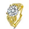Anillo de 5 quilates con forma de corazón de amor ardiente entrelazado con piedra desnuda grande, lujo, imitación de diamante completo, anillo de compromiso de diamante mosano