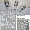 Calcomanías de uñas de gatito negro lindo y sexy para cruzar fronteras, graffiti de cachorro, amor, infantiles, adhesivas, venta al por mayor
