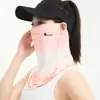 Mascarilla de Protección Solar de Verano para Mujer, Protección Solar para Ciclismo al Aire Libre, Protección UV, Toalla Facial de Seda Helada Fina Transpirable para Protección Solar, Transfronterizo