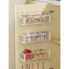 Estante de almacenamiento para cocina, especiero multicapa para puertas de gabinetes, caja de almacenamiento para montaje en pared para cebollas, jengibre y ajo, canasta pequeña colgante sin perforación