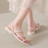 Zapatos de Moda Estilo Coreano 2025 Primavera y Verano Nuevos Zapatos Estilo Hada para Usar Afuera Planos Suela Suave Sandalias de Celebridad de Internet Zapatos Romanos para Mujer