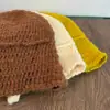 Chapéu de Crochê com Babados e Aba Larga para Cobrir o Rosto, Faz o Rosto Parecer Menor, Versátil para Outono e Inverno, Chapéu de Lã Vintage para Mulheres